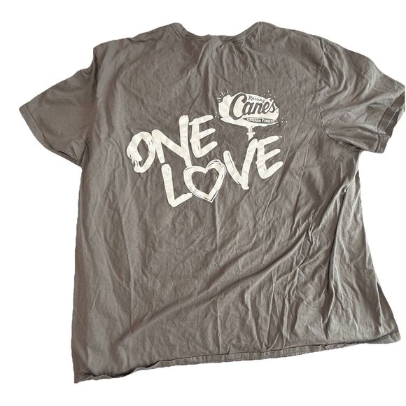 District Other - Raising Cane’s One Love Crew Employee T-Shirt Grey 4XL District Cotton EUC